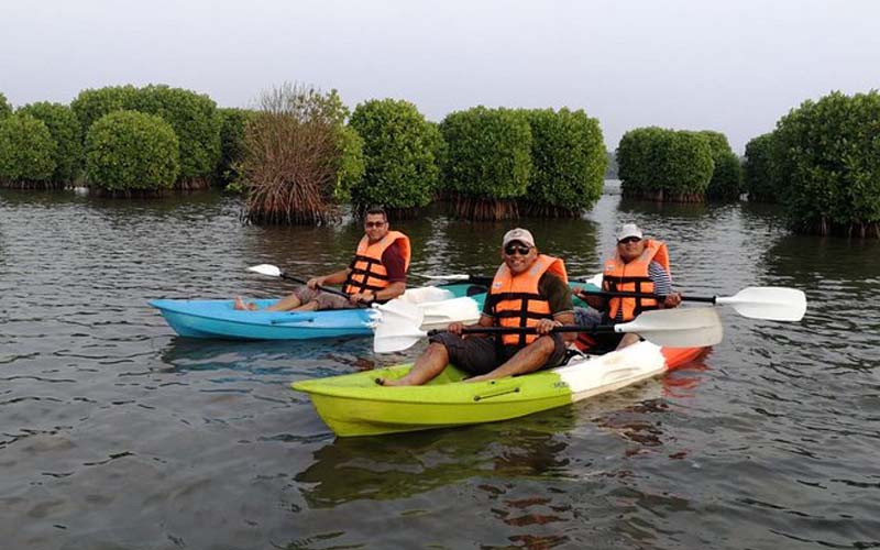Kayaking in Keralam Backwaters
